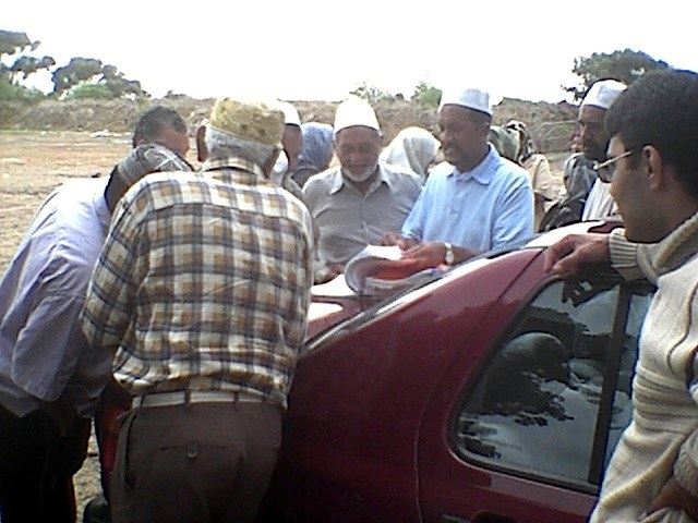 Elders on the reclaimed land